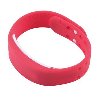 Allwin Fashion 3D LED Calorie Pedometer USB Sports Smart Wrist Bracelet Watch Unisex red  