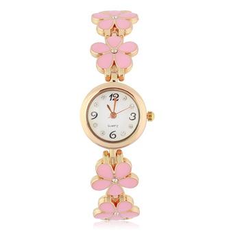 Allwin Korean Fashion Flower Bracelet Wrist Watch for Women Rose Gold  