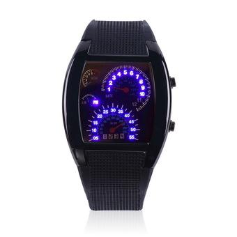 Allwin Sports RPM Turbo Flash LED Sports Car Meter Dial Mens Wristwatch (Black)  