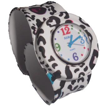 Asra Jam Tangan Wanita - Hitam-Putih - Strap Silicone - 32-MC Slap Leopard  