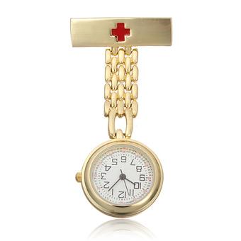 Autoleader Stainless Steel Medical Doctor Nurse Cross Brooch Tunic Fob Quartz Pocket Watch (Intl)  