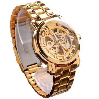 Automatic Men Hollow Skeleton Mechanical Gold Stainless Steel Watch 01-0060049 (Intl)  