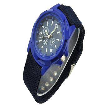 Aviator Style Fabric Strap Quartz Watch Sports Wrist Watch (Blue)  
