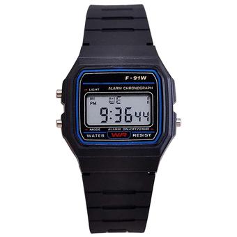 Bluelans Men Women Kids LED Digital Multifunction Plastic Sports Wrist Watch Black  