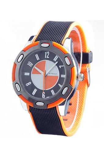 Bluelans Unisex Rubber Sports Quartz Wrist Watches Orange  