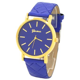 Bluelans Unisex Sapphire Blue Checkers Faux Leather Analog Watch  