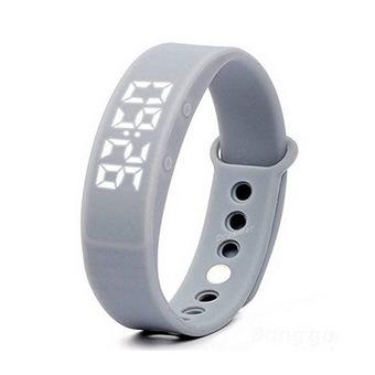 Bluesky W5 Pedometer Bracelet Wristband Step Calorie Counter Smart Watch Walking Distance with Sleep Monitor Temperature Time/date Function for Outdoor Sports Running Walking Body-building, Grey (Intl)  