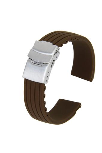 BolehDeals Men's Coffee Brown Silicon Strap Watch  