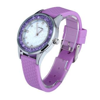Brand New Sinobi Fashion Watch Dashboard Steel Case Purple Dial Purple Plastic Strap Women’s Quart Wrist Watches - Intl  