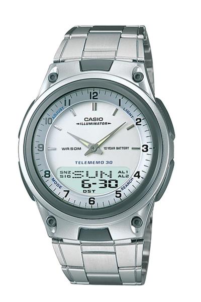 Casio Analog Digital Watch AW-80D-7AVDF Jam Tangan Pria Strap Stainless Steel - Silver
