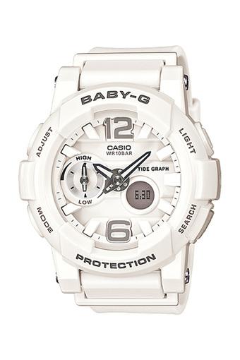 Casio Baby-G Women's White Resin Strap Watch BGA-180-7B1  