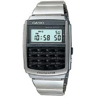 Casio Digital Calculator Watch - Jam Tangan Pria - Silver - Strap Stainless Steel - CA-506-1DF  