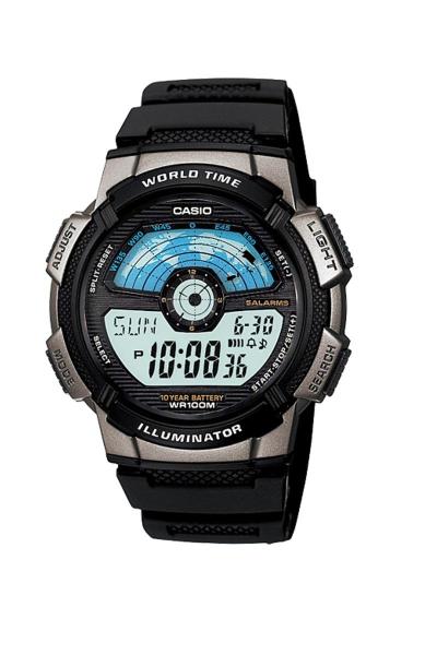 Casio Digital Watch AE-1100W-1AVDF Jam Tangan Pria Resin - Silver