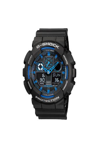 Casio G-Shock Analog Digital Jam Tangan Pria - Hitam - Strap Karet - GA-100-1A2  