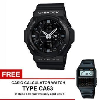 Casio G-Shock Watch Jam Tangan Pria - Hitam - Strap Rubber - GA-150-1ADR+ Free Casio Calculator Watch CA53  