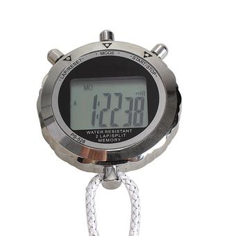 Chronograph Metal Digital Timer Stopwatch Sports Counter Waterproof Stopwatch (Intl)  