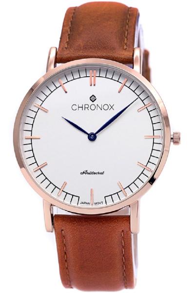 Chronox Jam Tangan Pria - Coklat/Putih