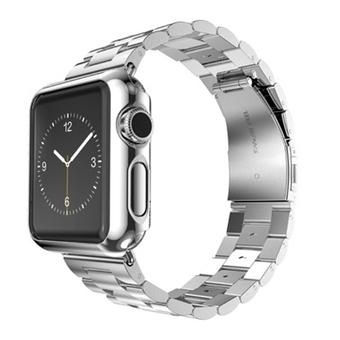 Classic Buckle Stainless Steel WatchBands Protective Case for Apple Watch 38mm In Steel - Intl  