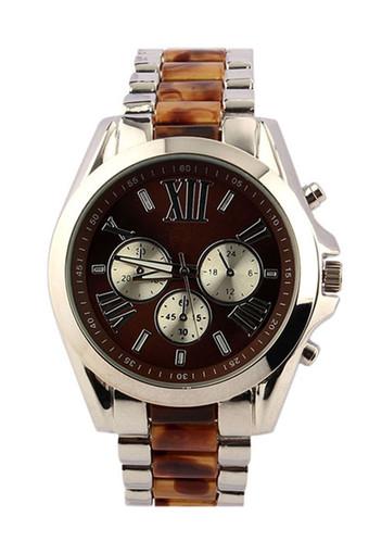 Classic Luxury Men Stainless Steel Quartz Analog Wrist Watch Fashion Coffee Jam Tangan  