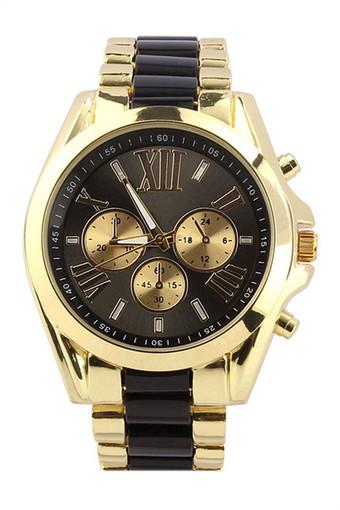 Classic Luxury Men Stainless Steel Quartz Analog Wrist Watch Fashion Black Jam Tangan  