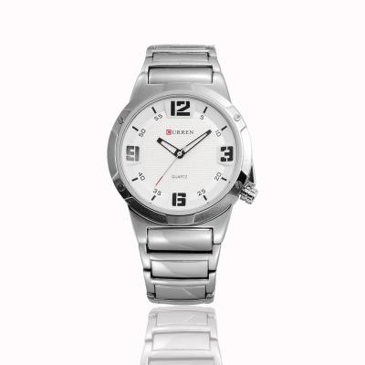 Curren 8111 Casual Watch Jam Tangan Pria Stainleess Steel - Silver Hitam