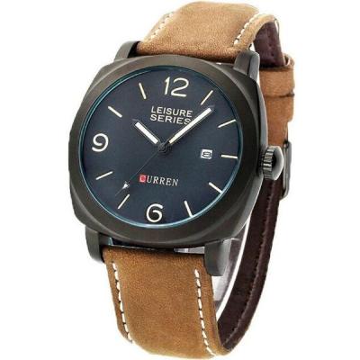 Curren - Jam Tangan Pria - Brown - Leather Strap - B158 Leather Watch