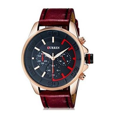Curren - Jam Tangan Pria - Merah - Leather Strap - 3C Exclusive Watch