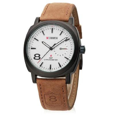 Curren - Jam Tangan Pria - Putih - Strap Leather - 8139 Leather Watch - One size