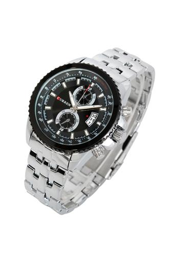 Curren - Jam Tangan Pria - Silver - Steel Strap - Luxury Steel Watch  