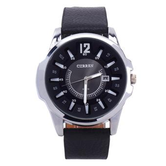 Curren Men's Black Leather Strap Watch (Intl)  