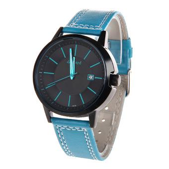 Daybird 3972 Men's Fashionable Quartz PU Band Waterproof Wrist Watch w/ Calendar ?Black+Blue (Intl)  
