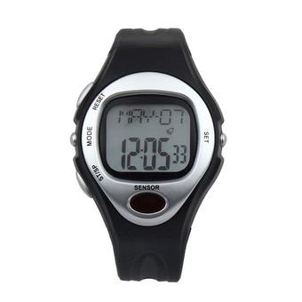 Digital LCD Pulse Heart Rate Monitor Calories Counter Fitness Watch Silver  