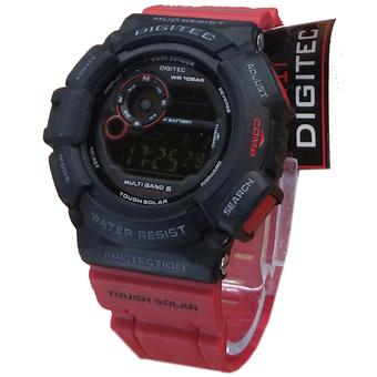 Digitec DG2028T Digital Jam Tangan Pria Rubber Strap - Merah-Hitam  
