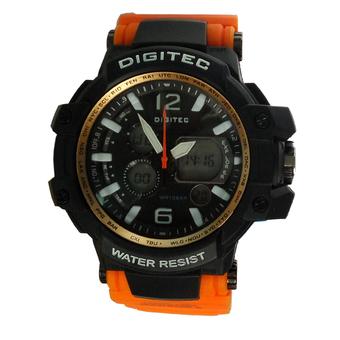 Digitec DG6422 Dual Time Jam Tangan Pria Strap Karet (Orange-Hitam)  