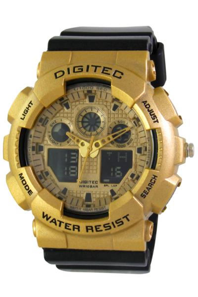 Digitec Digital Watch DG2082T Black Gold Jam Tangan Pria - Hitam