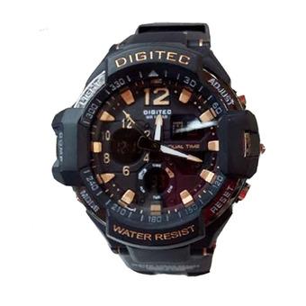 Digitec Dual Time - Jam Tangan Sport Pria - Rubber Strap - DG 2094 GL  