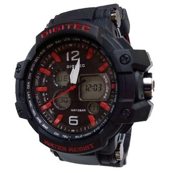Digitec Dual Time - Jam tangan Olahraga Pria - Rubber Strap - DG 2078 FBR  
