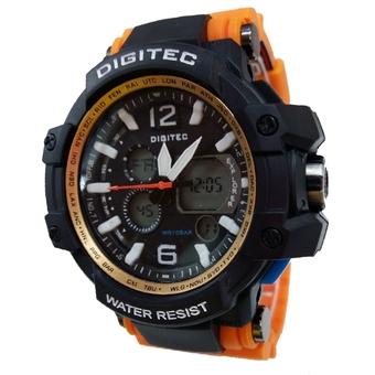 Digitec Dual Time - Jam tangan Olahraga Pria - Rubber Strap - DG 2078 BO  