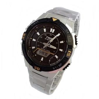 Digitec Neo Dual Time - Jam Tangan Sporty Pria - Stainless Steel - NDG 1003 SBY  