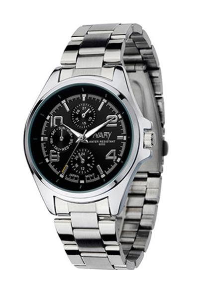 Exclusive Imports Men's Alloy Stainless Steel Analog Quartz Wrist Watch Black
