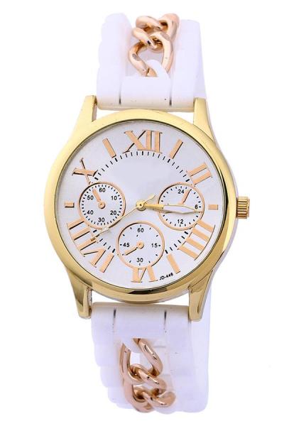 Exclusive Imports Roman Numerals Silicone Alloy Quartz Wrist Watch White