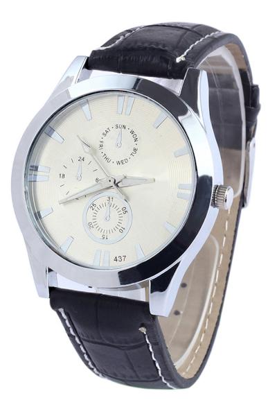 Exclusive Imports Sub-Dials Faux Leather Analog Quartz Wrist Watch White