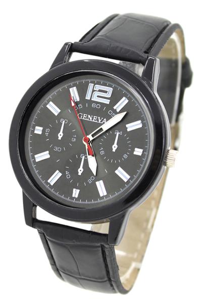 Exclusive Imports Unisex Faux Leather Wrist Watch Black