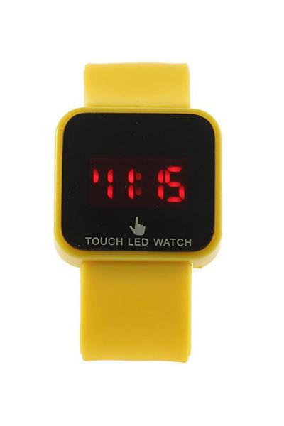 Exclusive Imports Unisex LED Digital Touch Screen Silicone Date Time Watch Yellow