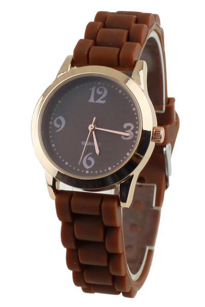 Exclusive Imports Unisex Silicone Jelly Gel Wrist Watch Brown