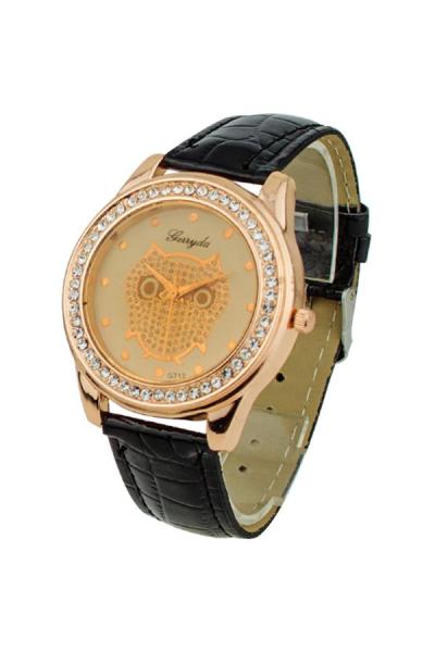 Exclusive Imports Women's Black Leather Strap Watch