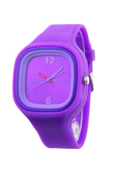 Exclusive Imports Women's Jelly Silicone Quartz Wrist Watch Purple