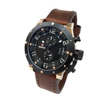 Expedition 6381 - Jam tangan Pria Expedition 6381 MCLBRBA - Leather Strap - Rose Gold  