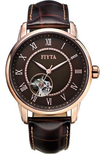 FIYTA- GA8250.GSR - jam tangan pria - leather strap - brown