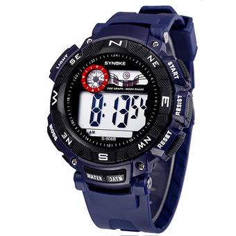 Famous Brand Synoke Men Sports Watches Waterproof LED Digital Water Proof Watch ss89068_Navy Blue (Intl)  